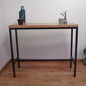 Mesa Dali de hierro y madera, color negro — Línea Magna, San Justo