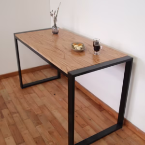 Mesa Klee de hierro y madera, color negro — Línea Magna, San Justo